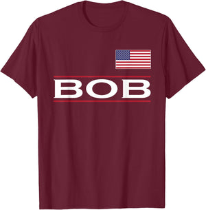 BOB Personalized Name Funny Birthday Gift T-Shirt - T-Shirt | Maroon