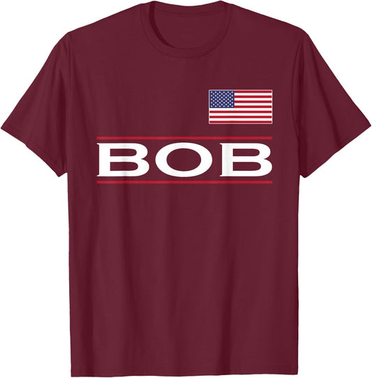 BOB Personalized Name Funny Birthday Gift T-Shirt - T-Shirt | Maroon