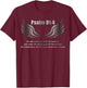 Christian Bible Verse Quote Psalm 91 4 Design on the Back T-Shirt - T-Shirt | Maroon