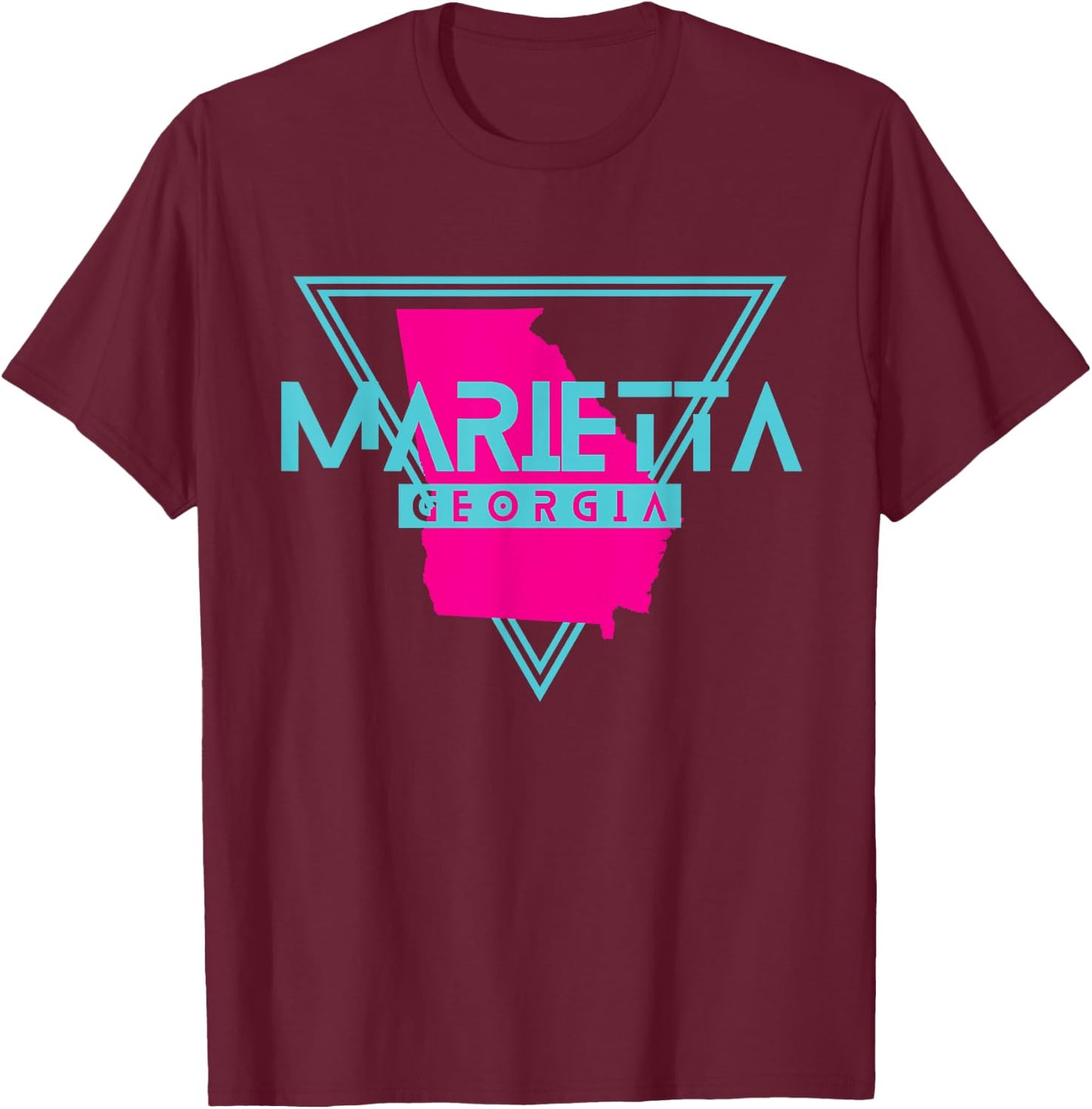 Marietta Georgia Souvenir GA Retro Triangle T-Shirt - T-Shirt | Maroon
