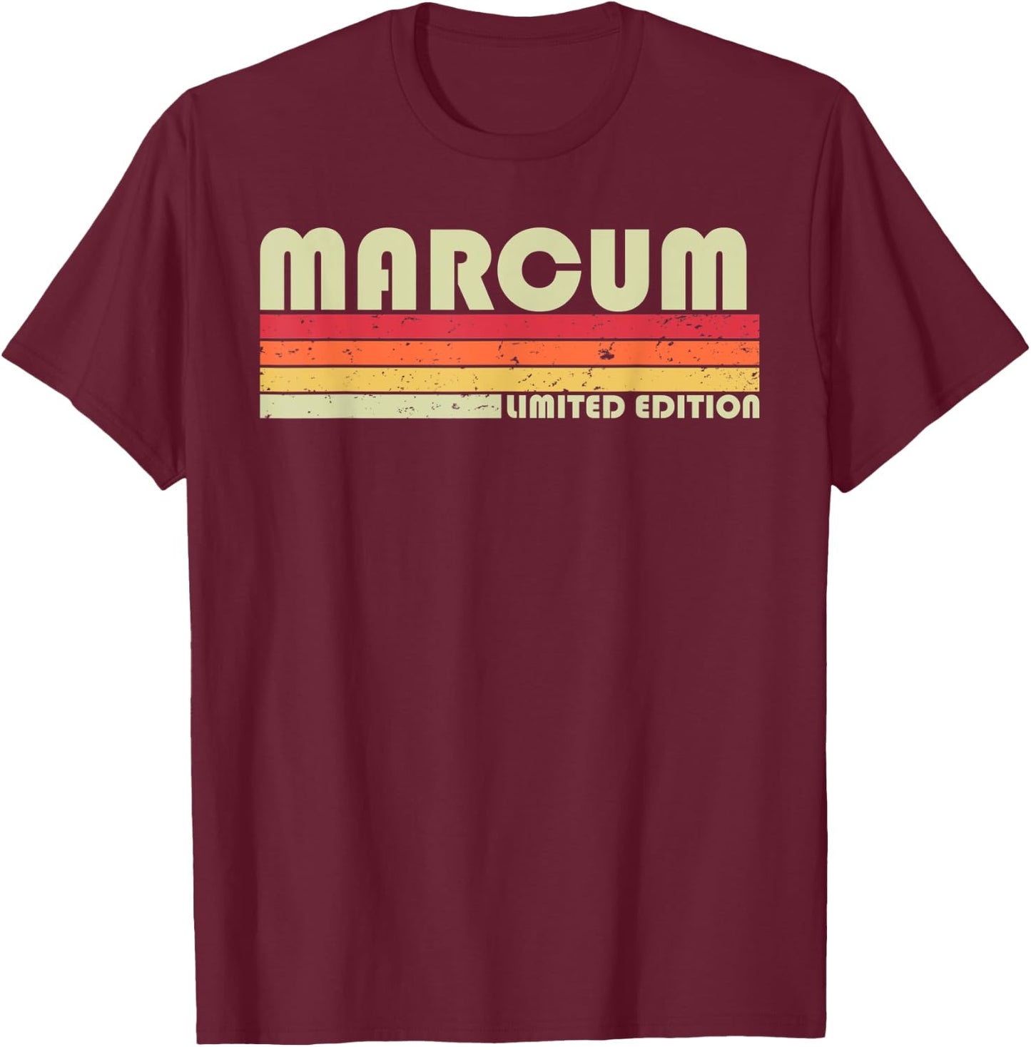 MARCUM Surname Funny Retro Vintage 80s 90s Birthday Reunion T-Shirt - T-Shirt | Maroon