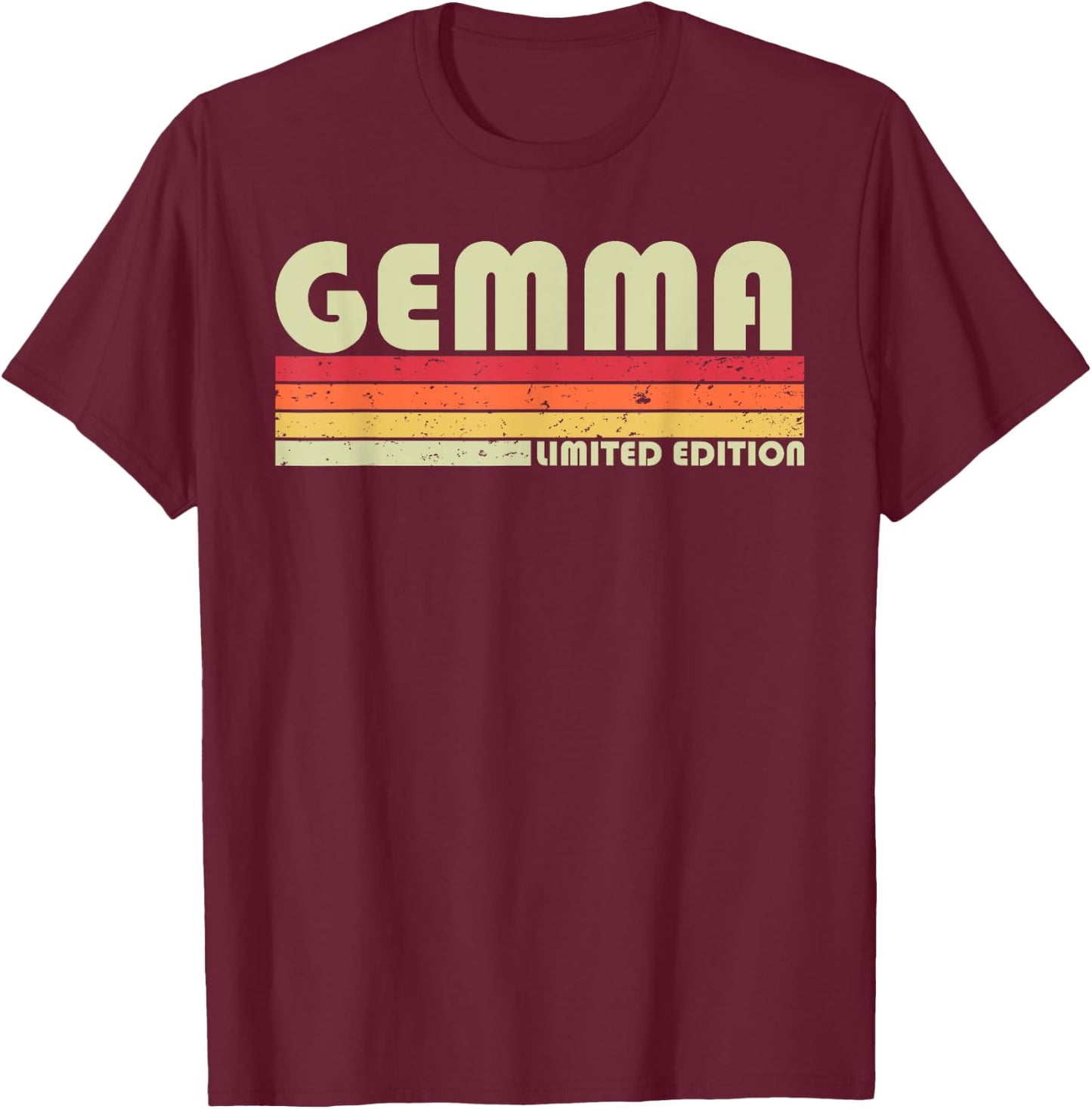 GEMMA Name Personalized Retro Vintage 80s 90s Birthday T-Shirt - T-Shirt | Maroon