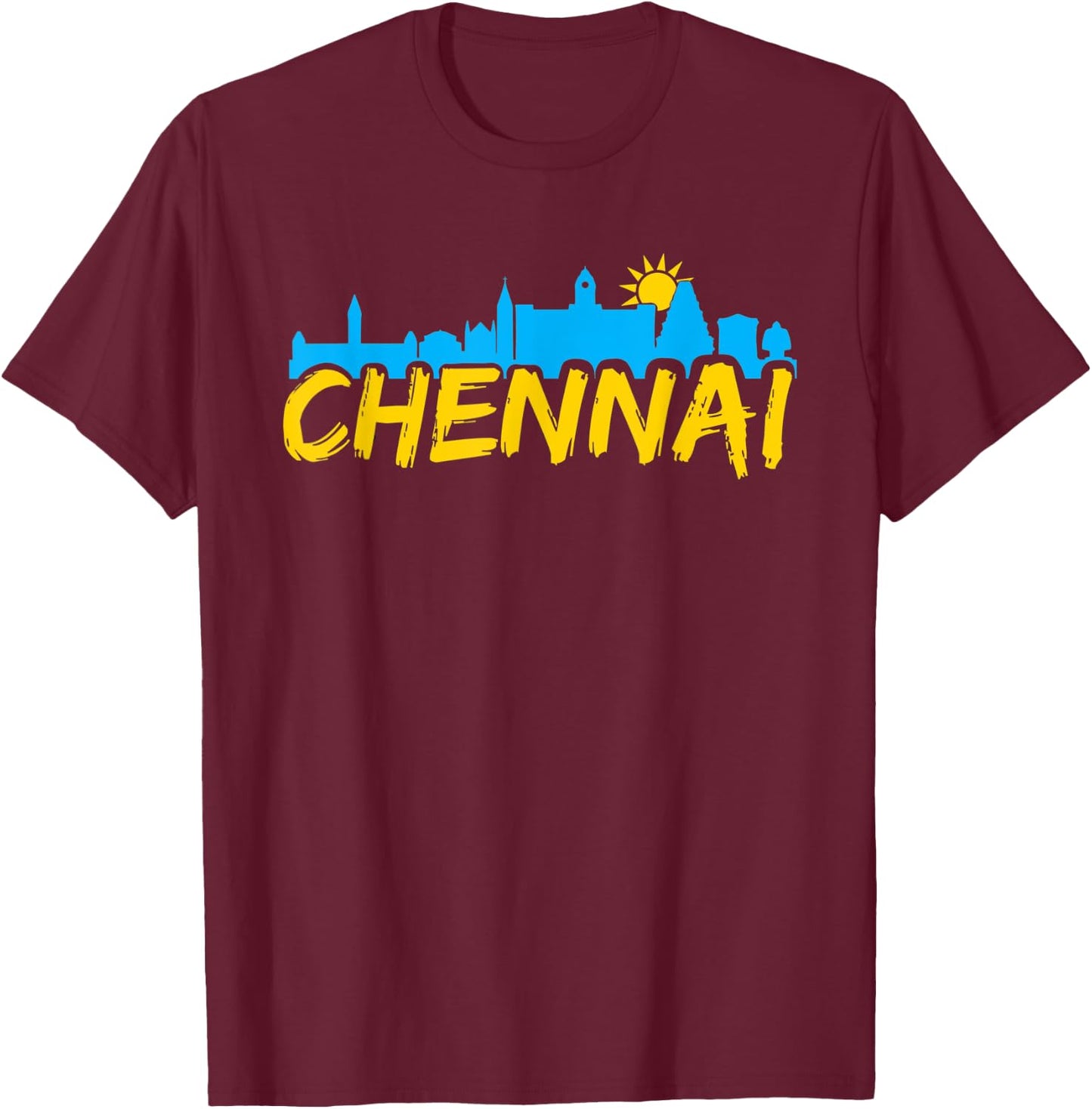 Chennai Madras Sky Tamil Tamilnadu T-Shirt - T-Shirt | Maroon