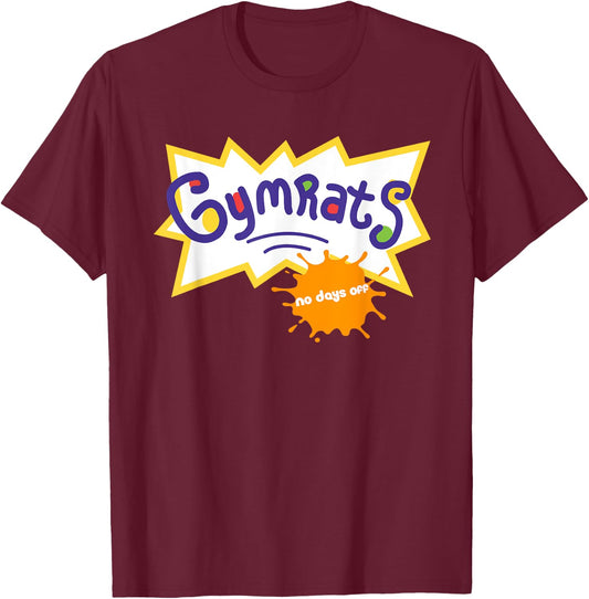 Funny Workout , Gymrats 90s TV Style Workout Graphic T-Shirt - T-Shirt | Maroon