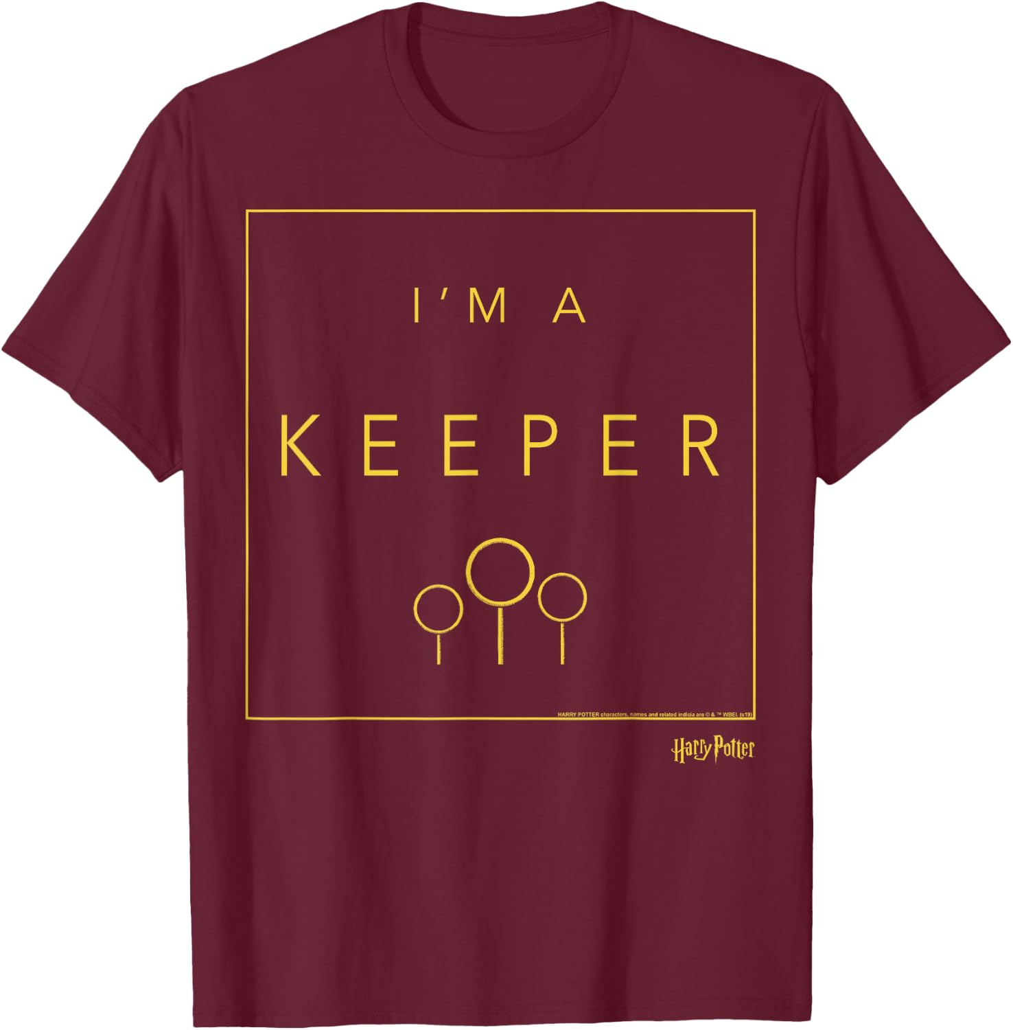Harry Potter Quidditch I'm A Keeper T-Shirt - T-Shirt | Maroon