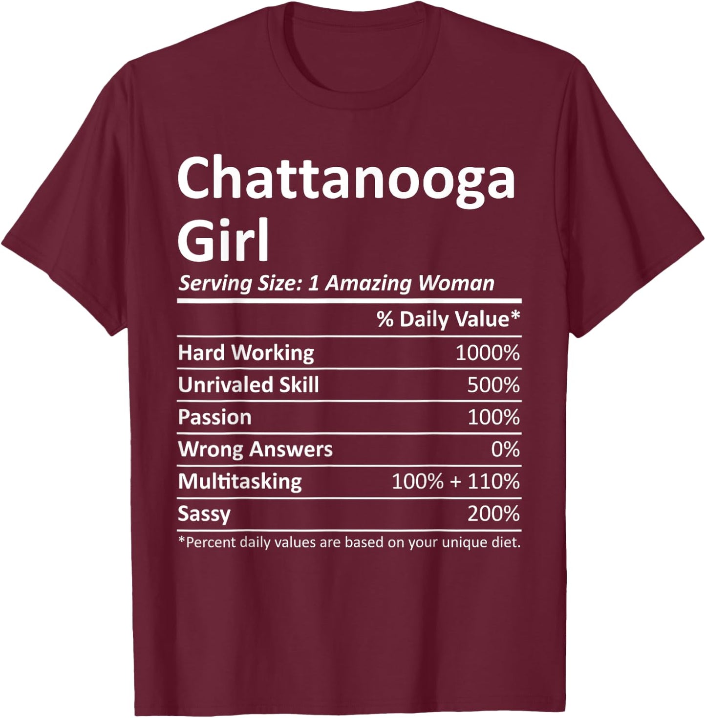 CHATTANOOGA GIRL TN TENNESSEE Funny City Home Roots USA Gift T-Shirt - T-Shirt | Maroon