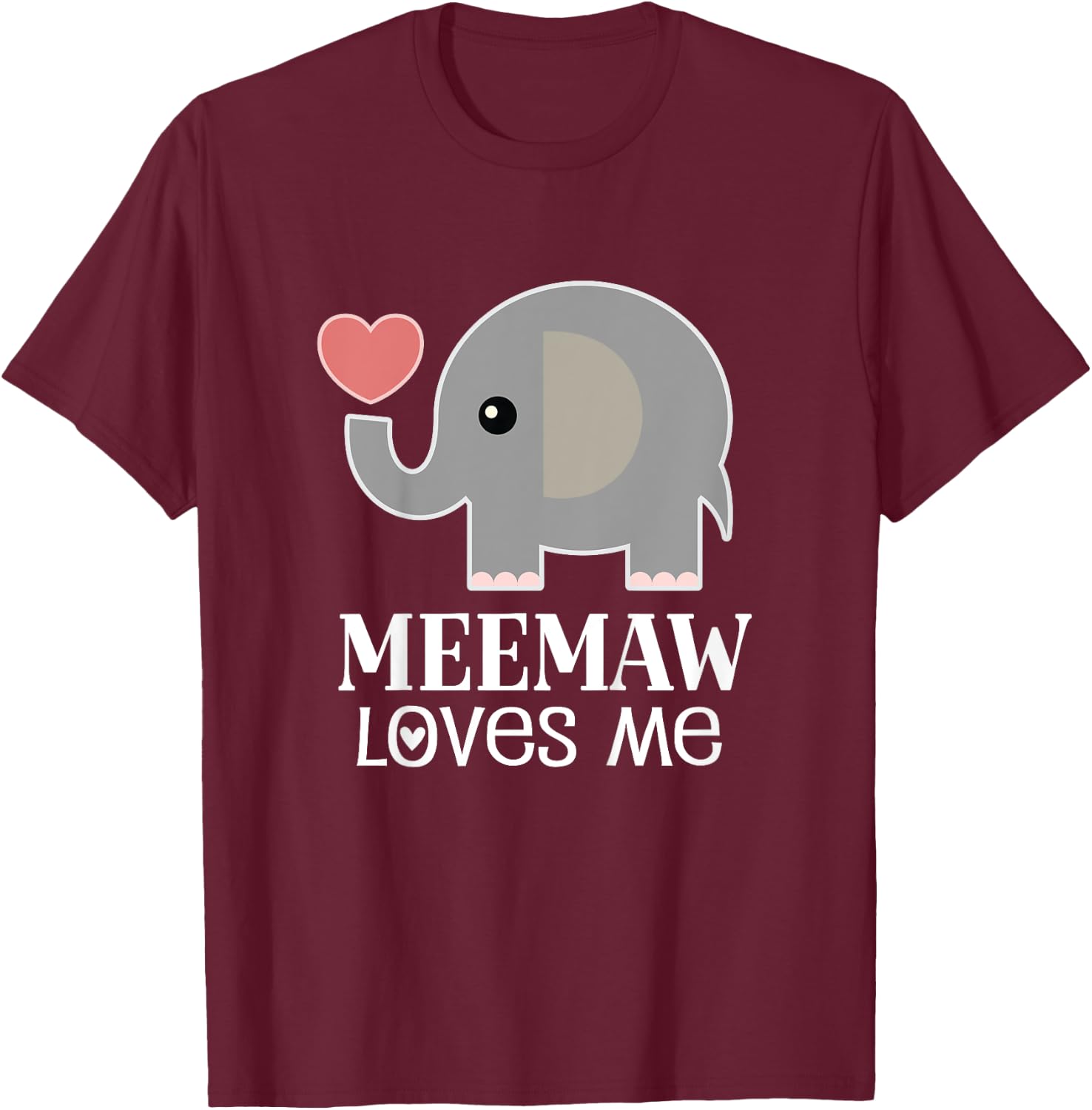 Meemaw Loves Me Grandchild T-Shirt - T-Shirt | Maroon