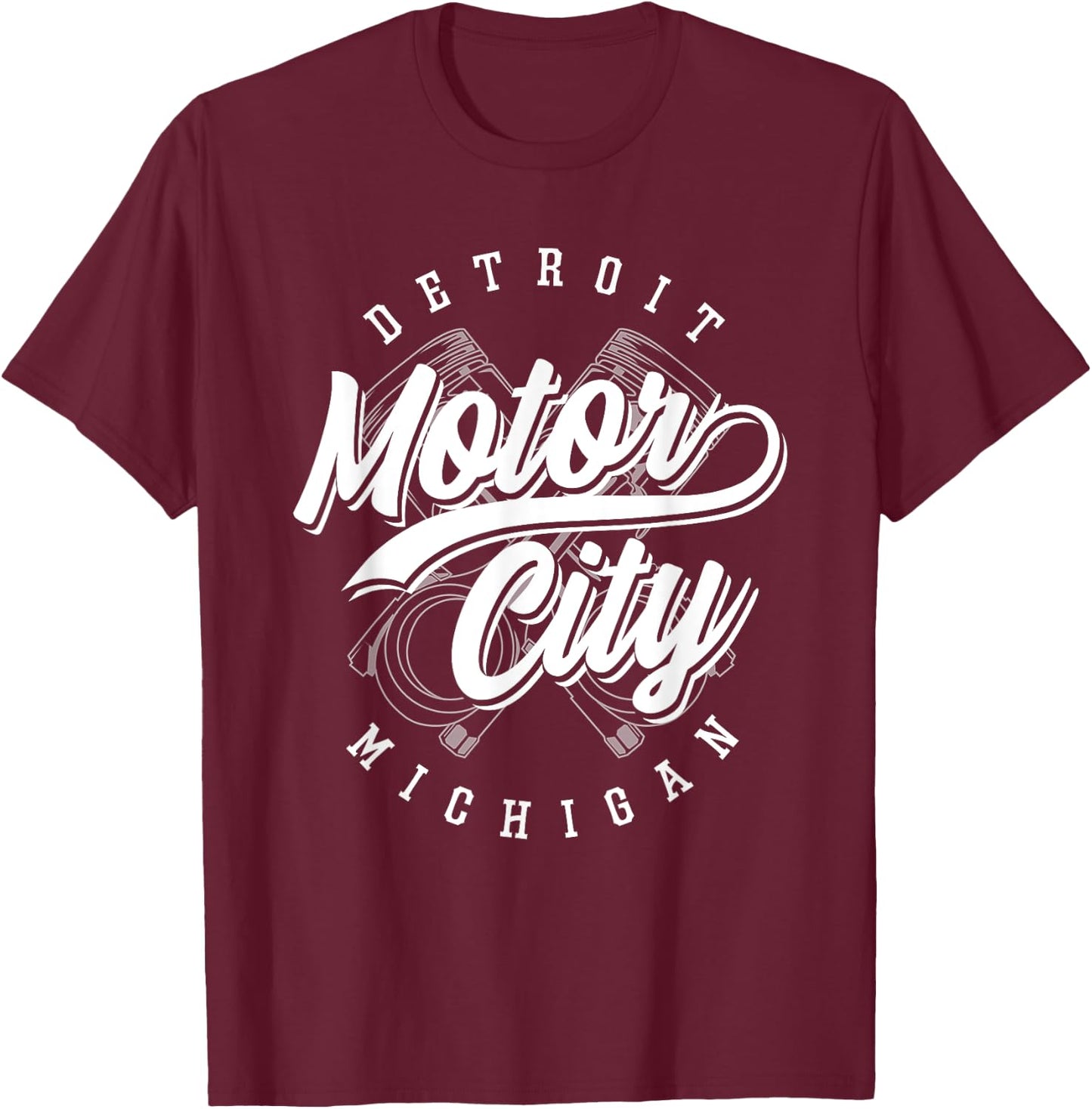 Classic Detroit Motor City Michigan Michiganians Pride Gift T-Shirt - T-Shirt | Maroon