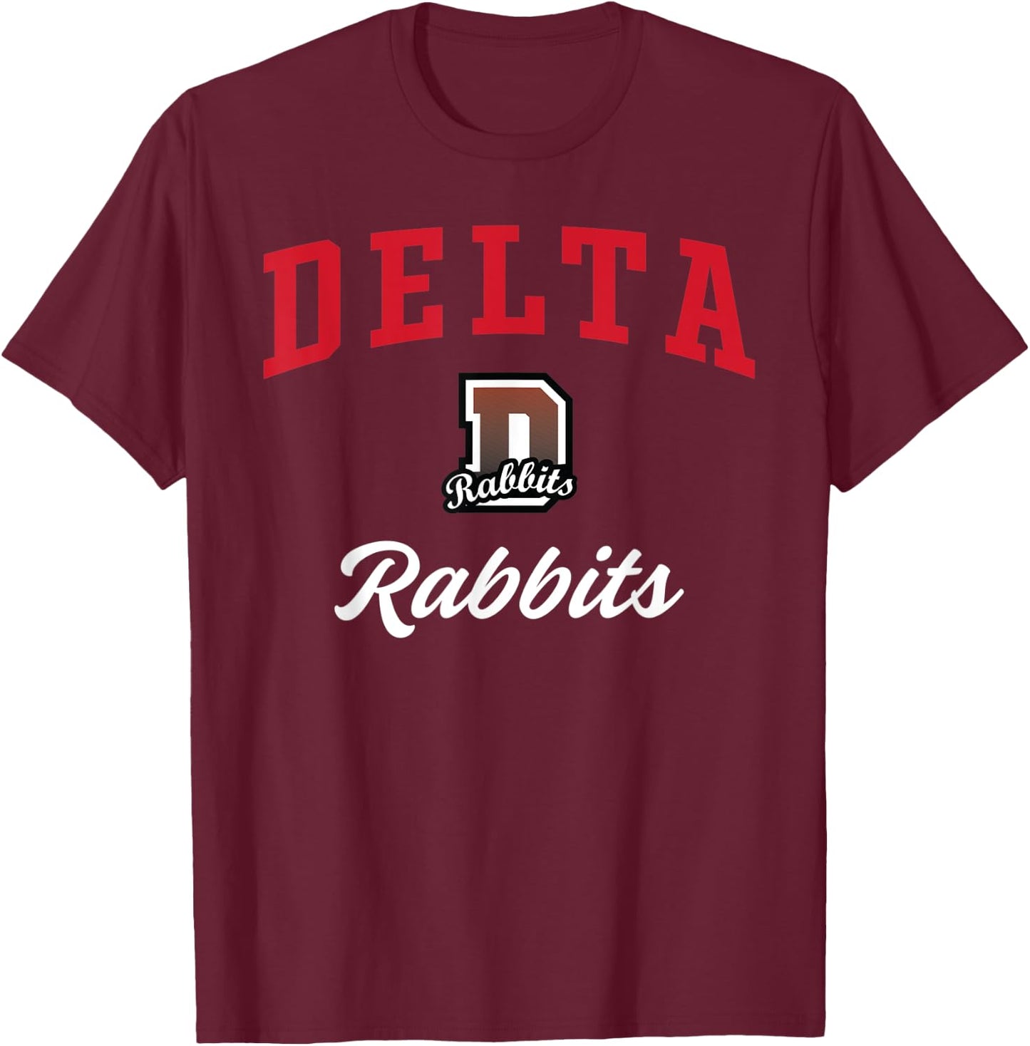 Delta High School Rabbits T-Shirt - T-Shirt | Maroon