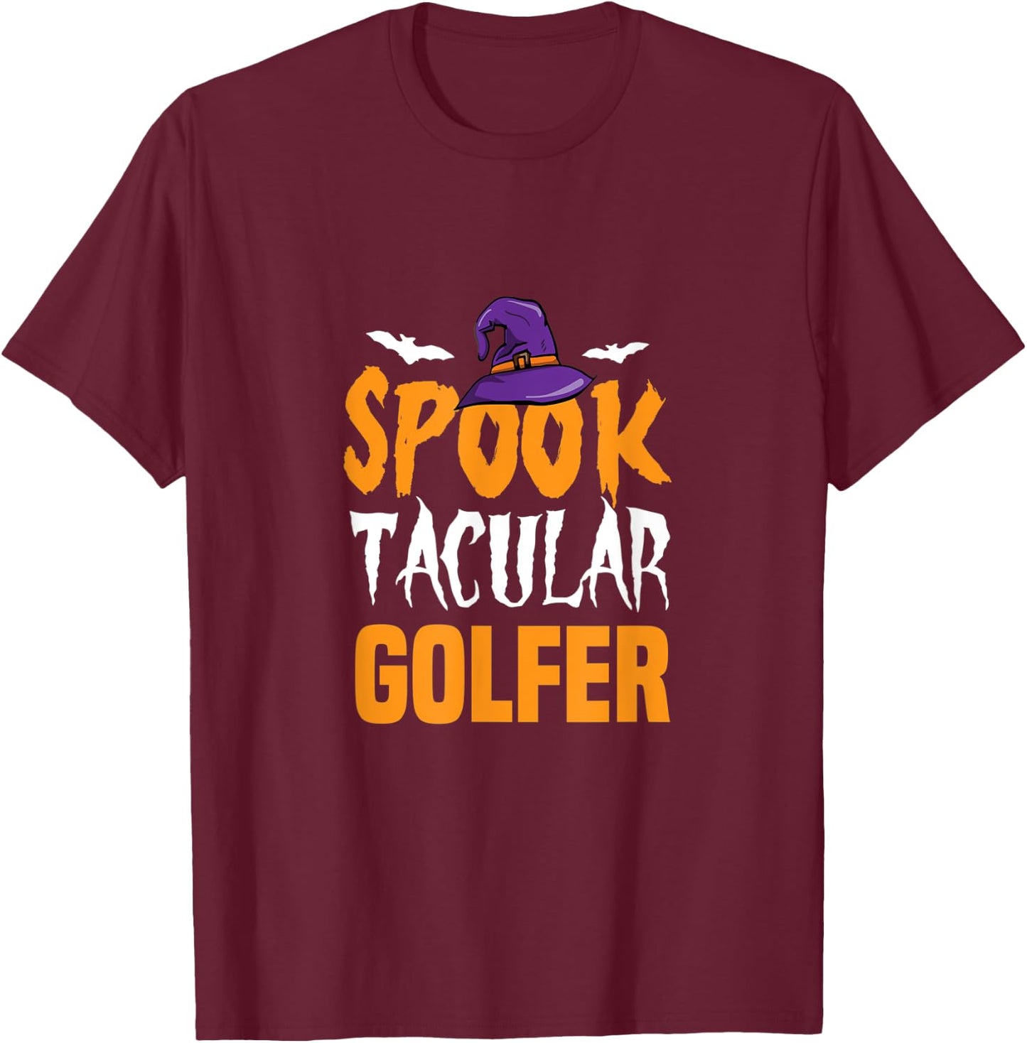 Spooktacular Golfer Halloween Outfit Gift T-Shirt - T-Shirt | Maroon