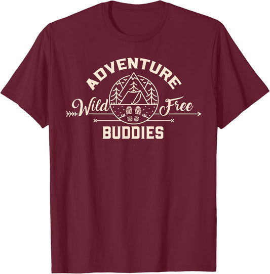 Funny Hiking Mountains Meme Quote Adventure Buddies T-Shirt - T-Shirt | Maroon