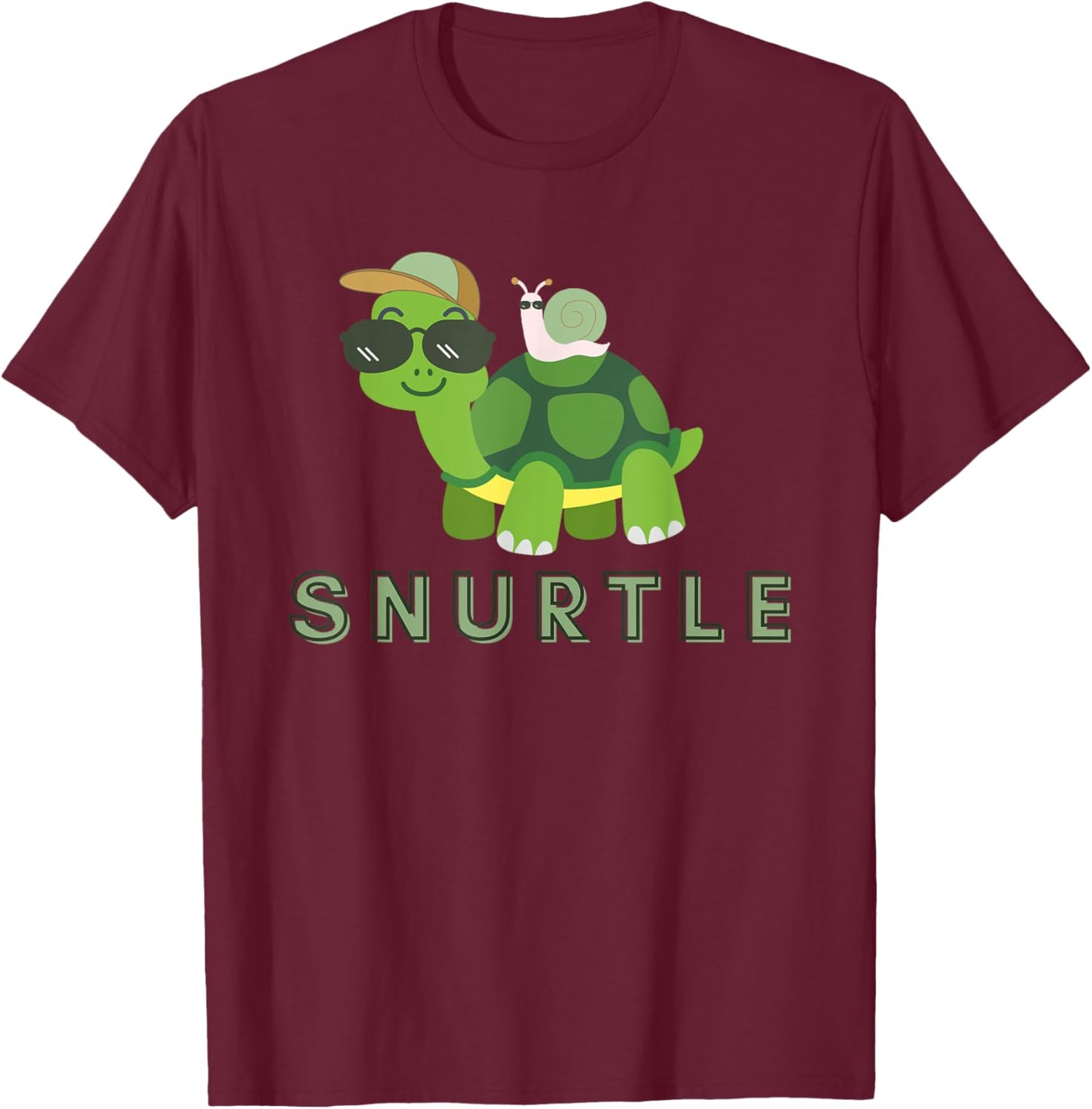 Snurtle Snail&Turtle T-Shirt - T-Shirt | Maroon