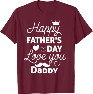 Happy Fathers Day Daddy Shirt 2025 for Dad Kids T-Shirt - T-Shirt | Maroon