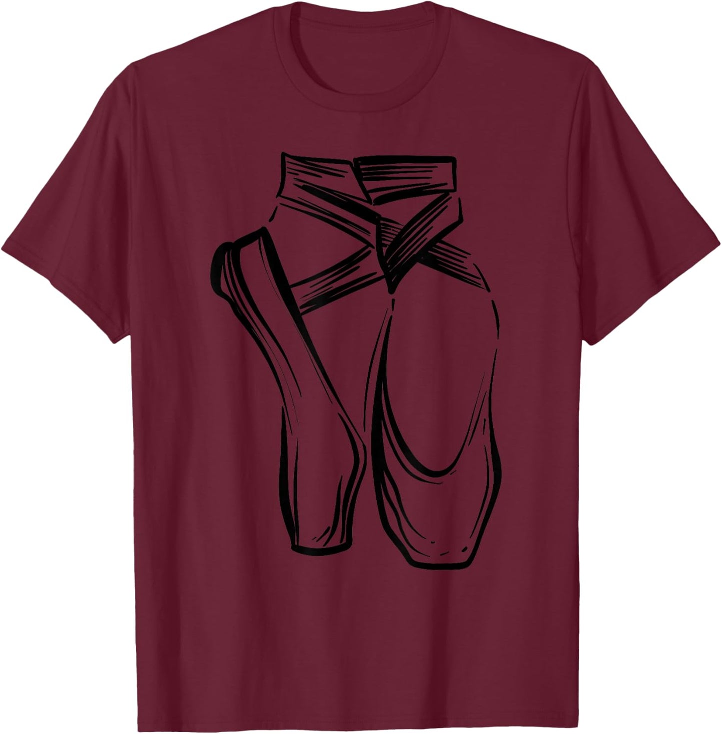 Funny Ballerina Gift Girls Cool Dancer Ballet Pointe Shoes T-Shirt - T-Shirt | Maroon