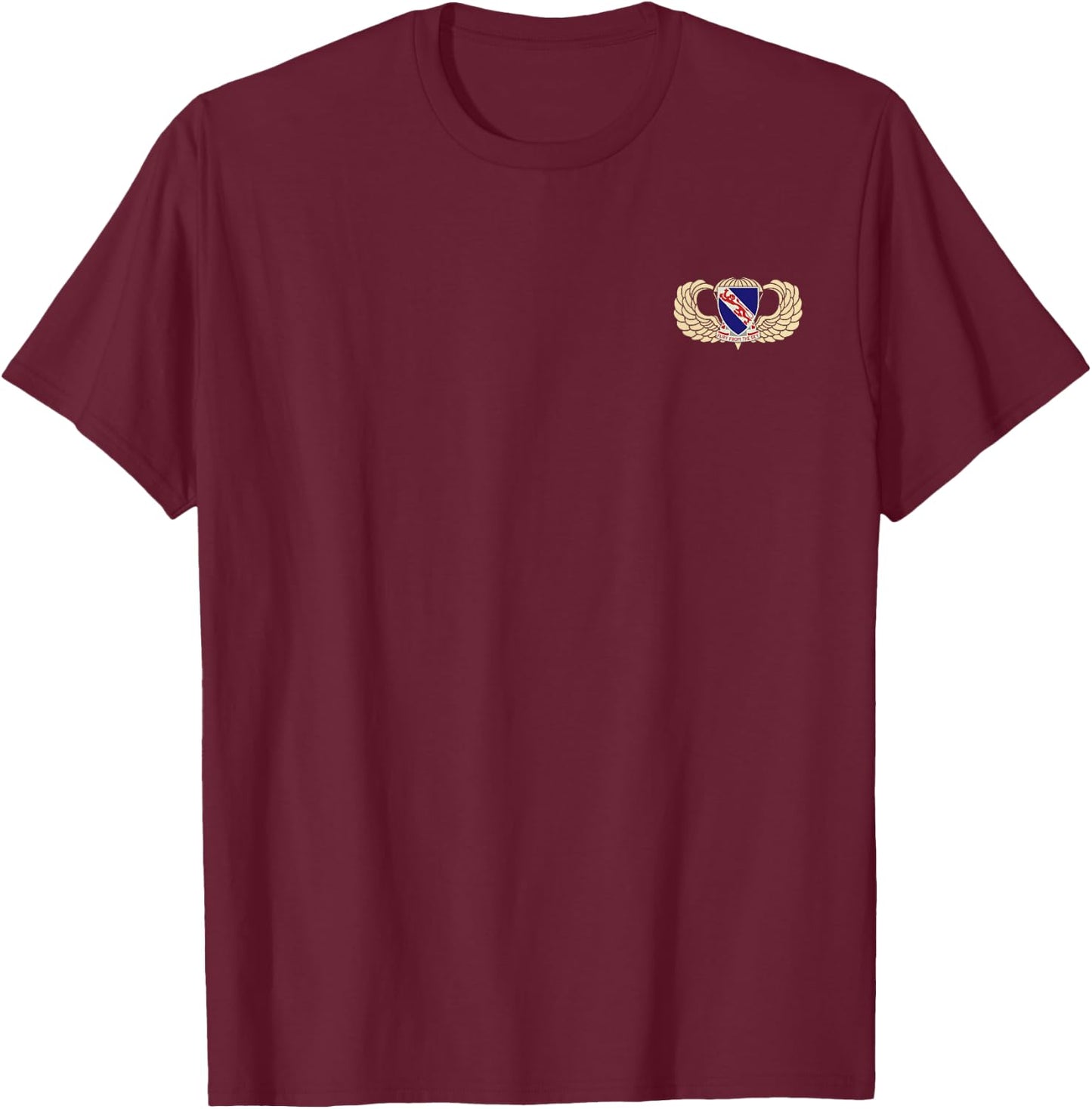508th Airborne Infantry Regiment Flag Veteran Paratrooper T-Shirt - T-Shirt | Maroon