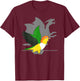 White Bellied Caique Dragon Shadow Funny Screaming Parrot T-Shirt - T-Shirt | Maroon