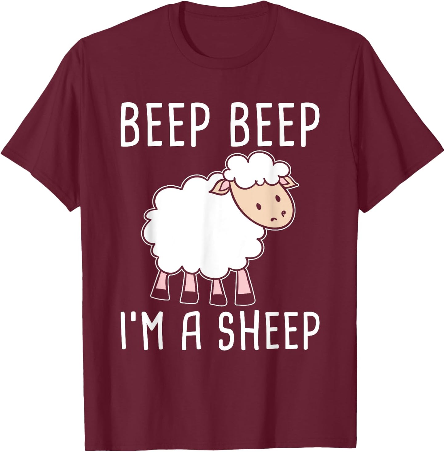 Funny Sheep Design for Farmers and Sheep Lovers T-Shirt - T-Shirt | Maroon