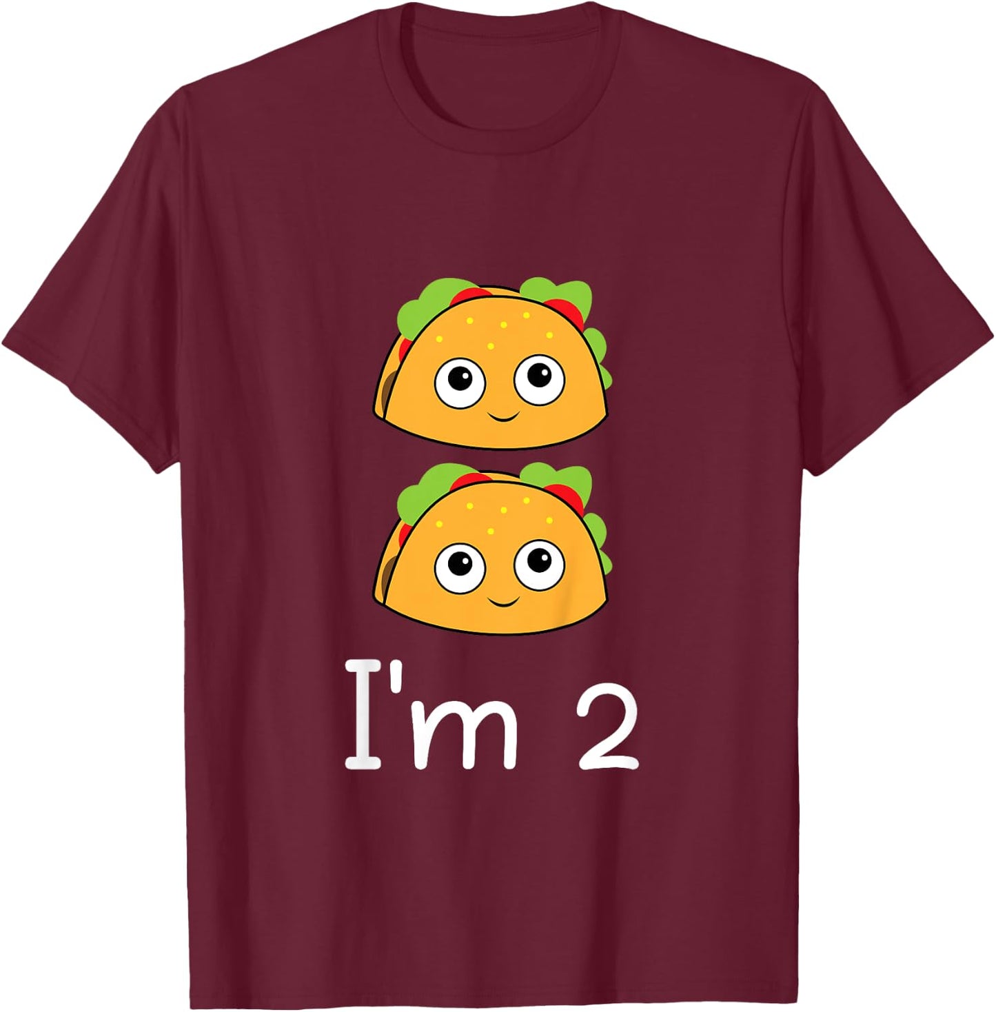 Taco Twosday Taco 2nd Birthday T-Shirt - T-Shirt | Maroon