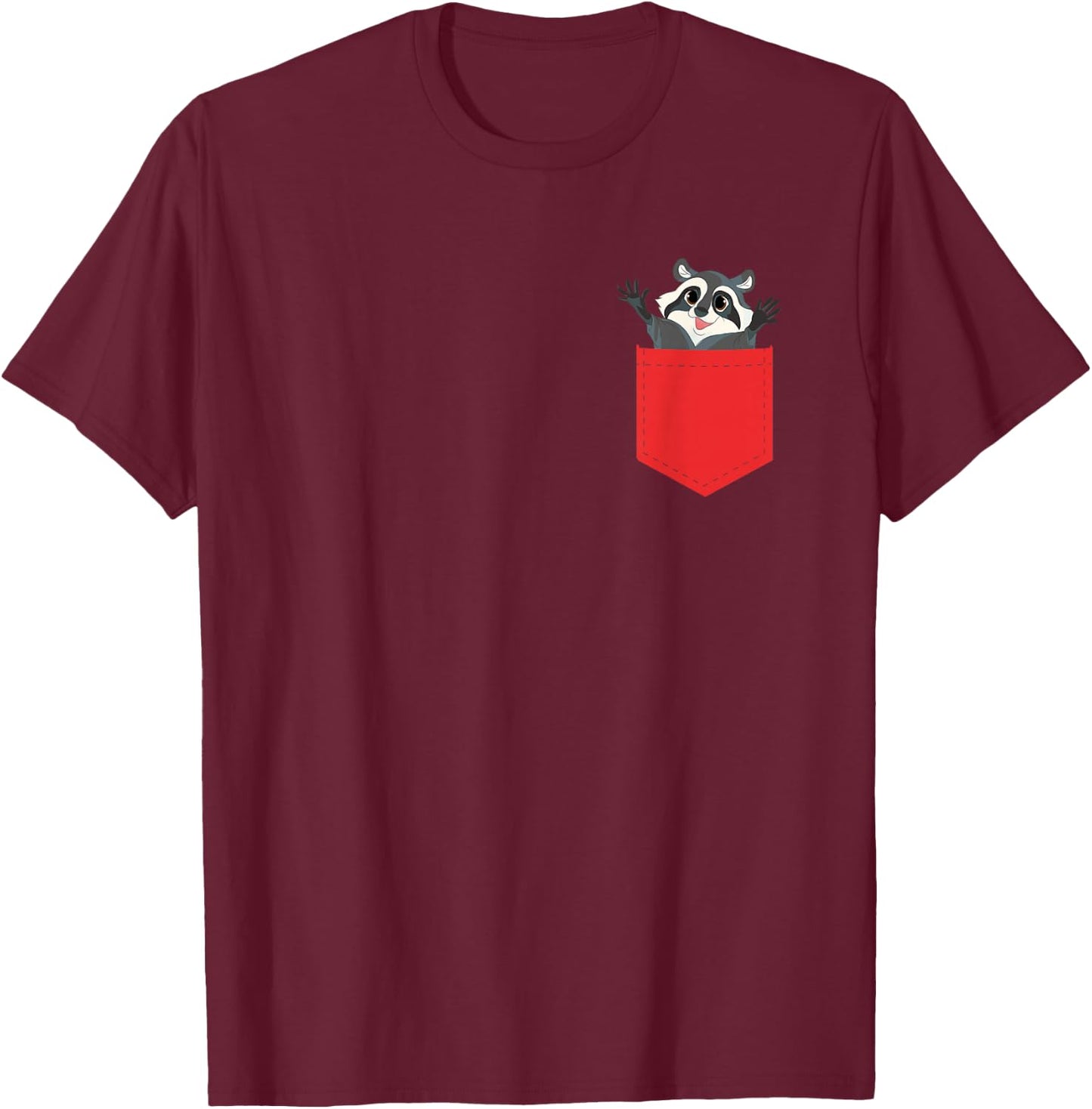 Cute Trash Panda Pocket Raccoon Wildlife Animal Racoon T-Shirt - T-Shirt | Maroon