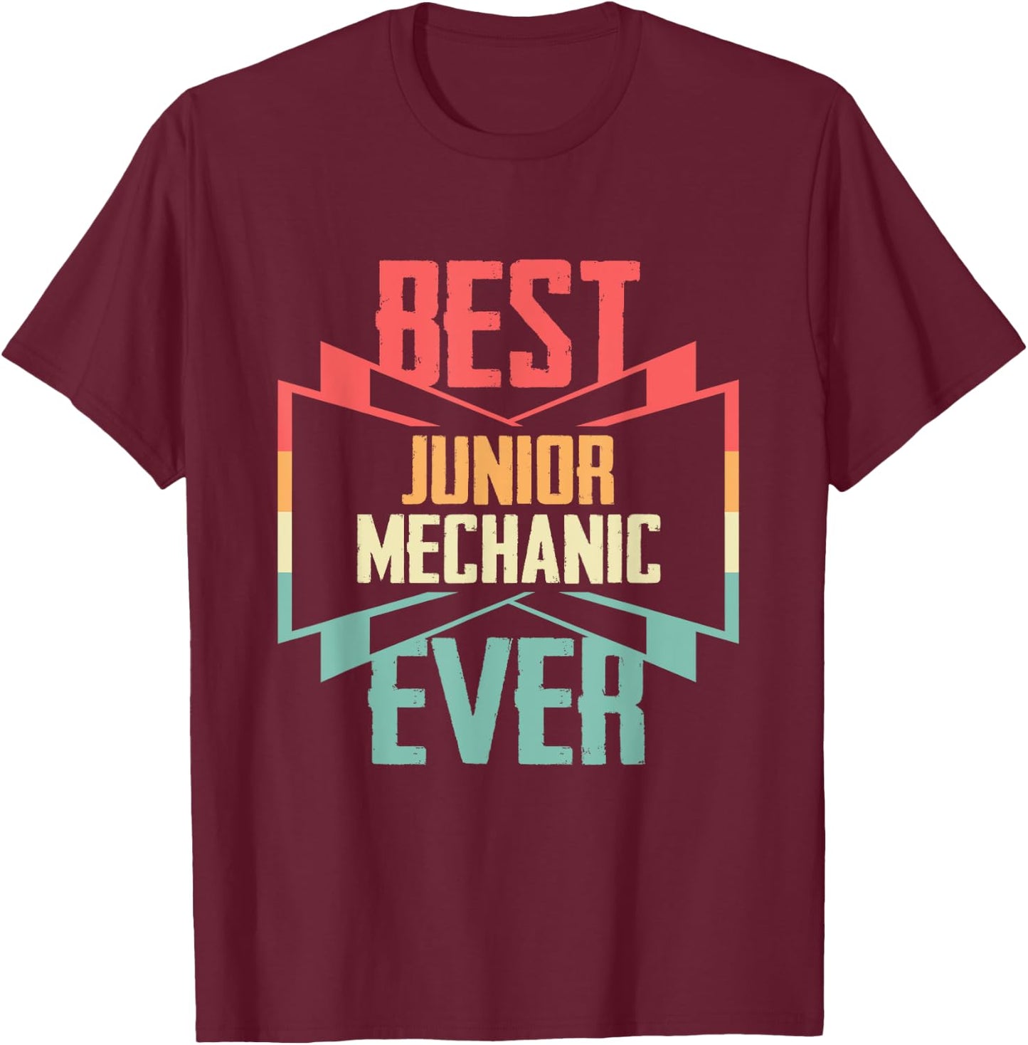 Vintage Best Junior Mechanic Ever T-Shirt - T-Shirt | Maroon