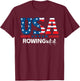 United States Flag Rowing USA Team Sport Rowing T-Shirt - T-Shirt | Maroon