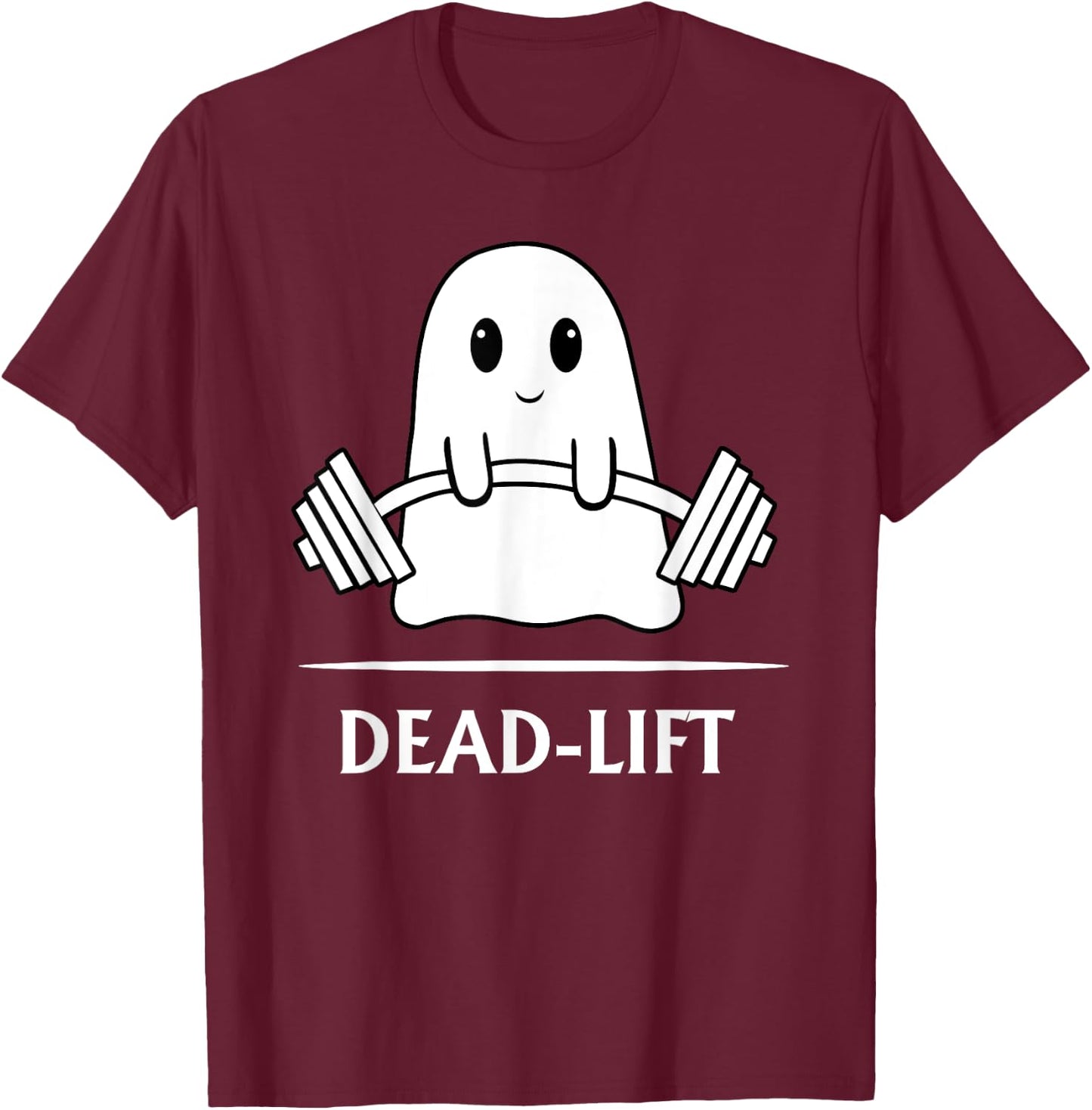 Ghost Dead-lift Weightlifting Fitness Gym Halloween 2023 T-Shirt - T-Shirt | Maroon