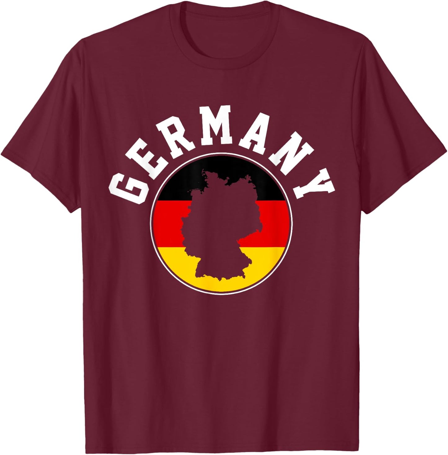 Germany German Flag Map Gift T-Shirt - T-Shirt | Maroon