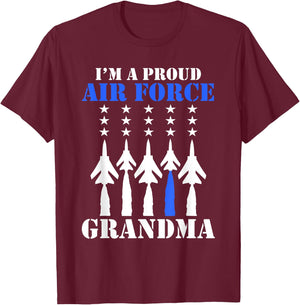 I'm A Proud Air Force Grandma Military Grandson T-Shirt - T-Shirt | Maroon
