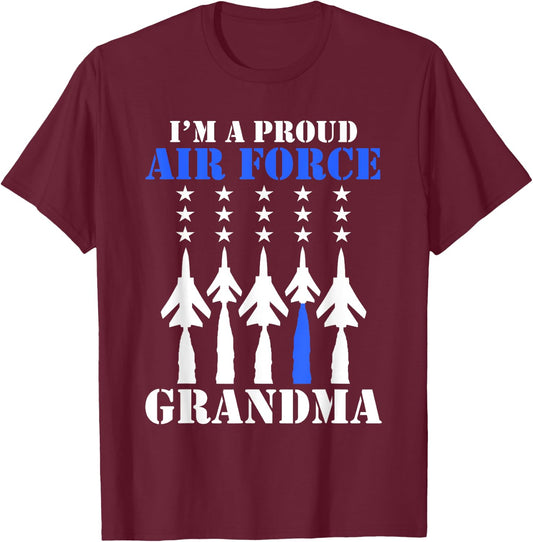 I'm A Proud Air Force Grandma Military Grandson T-Shirt - T-Shirt | Maroon