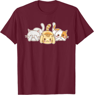 Funny Cat Lovers - See No Evil, Hear No Evil, Speak No Evil Women Girls Kids T-Shirt - T-Shirt | Maroon