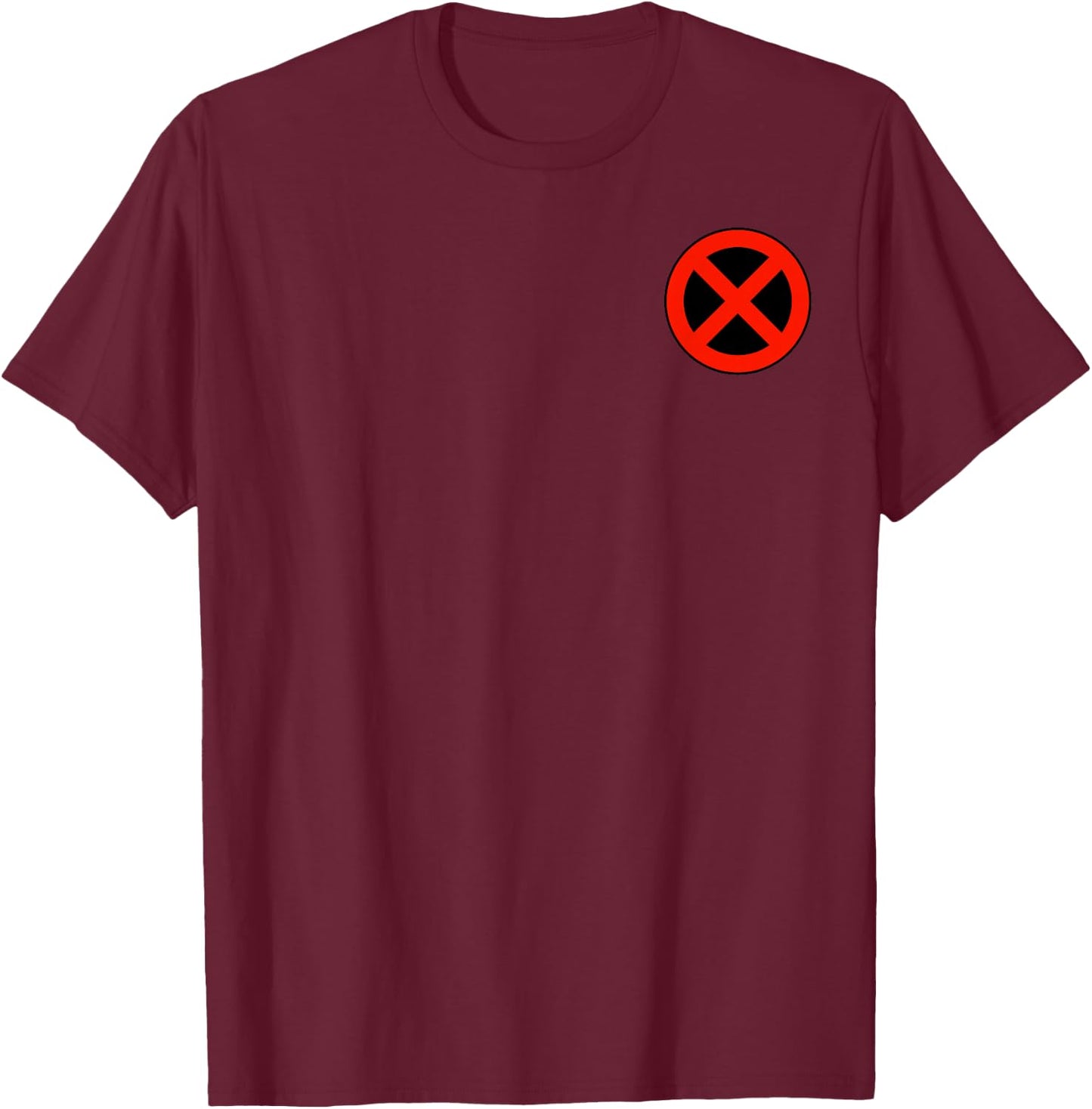 Marvel X-Men Small Pocket Size Classic X Logo T-Shirt - T-Shirt | Maroon