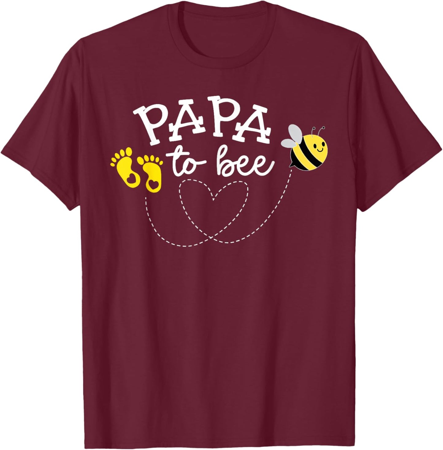 Papa to Bee Pregnancy Announcement Baby Shower T-Shirt - T-Shirt | Maroon