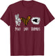 Halloween Vampire Outfit Men Women Kids Peace Love Vampire T-Shirt - T-Shirt | Maroon