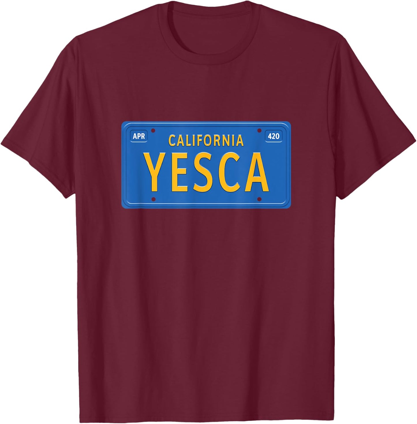 Yesca California Mota 420 Marijuana T-Shirt - T-Shirt | Maroon