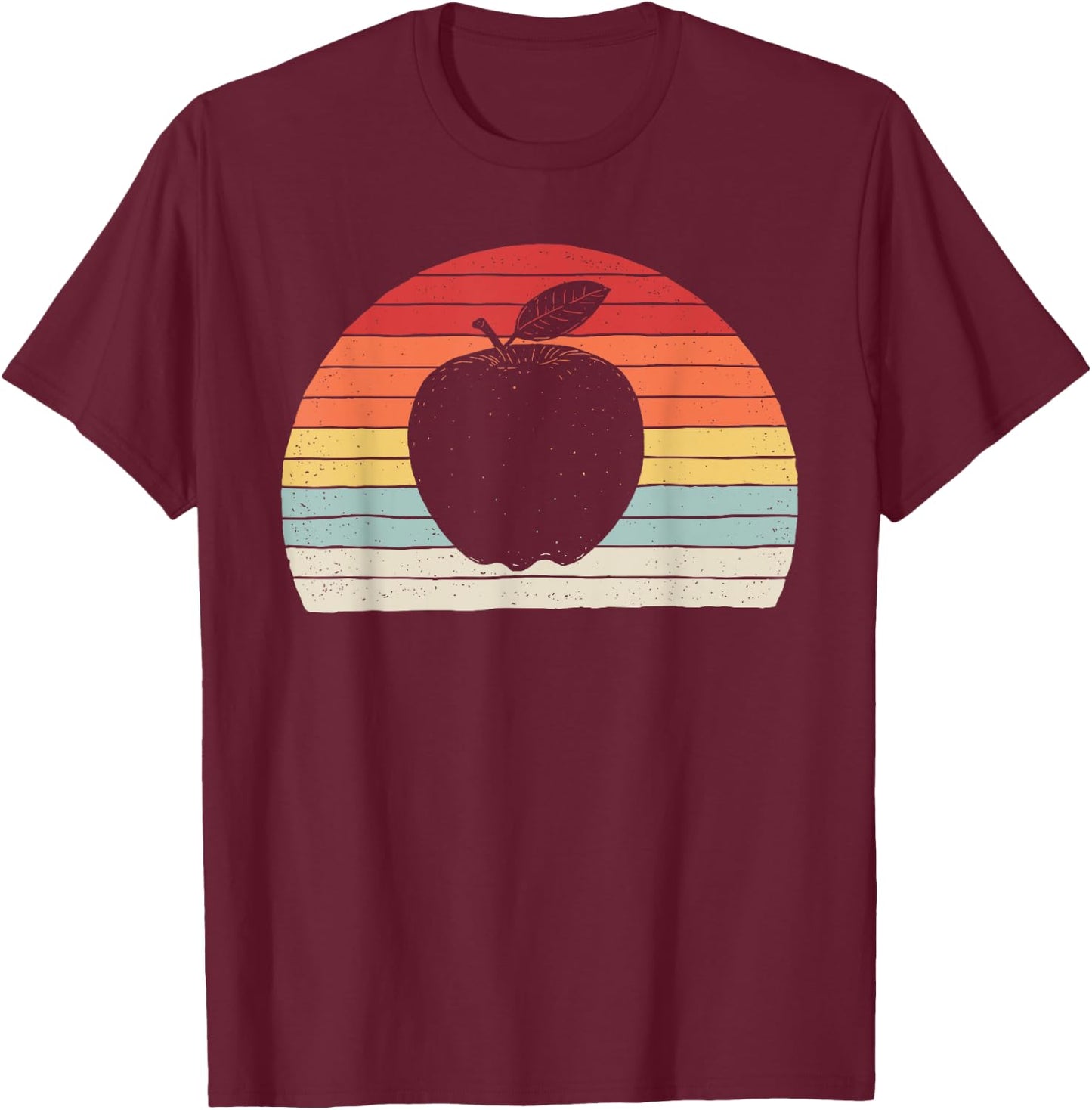 Vintage Retro Apple Fruit T-Shirt - T-Shirt | Maroon