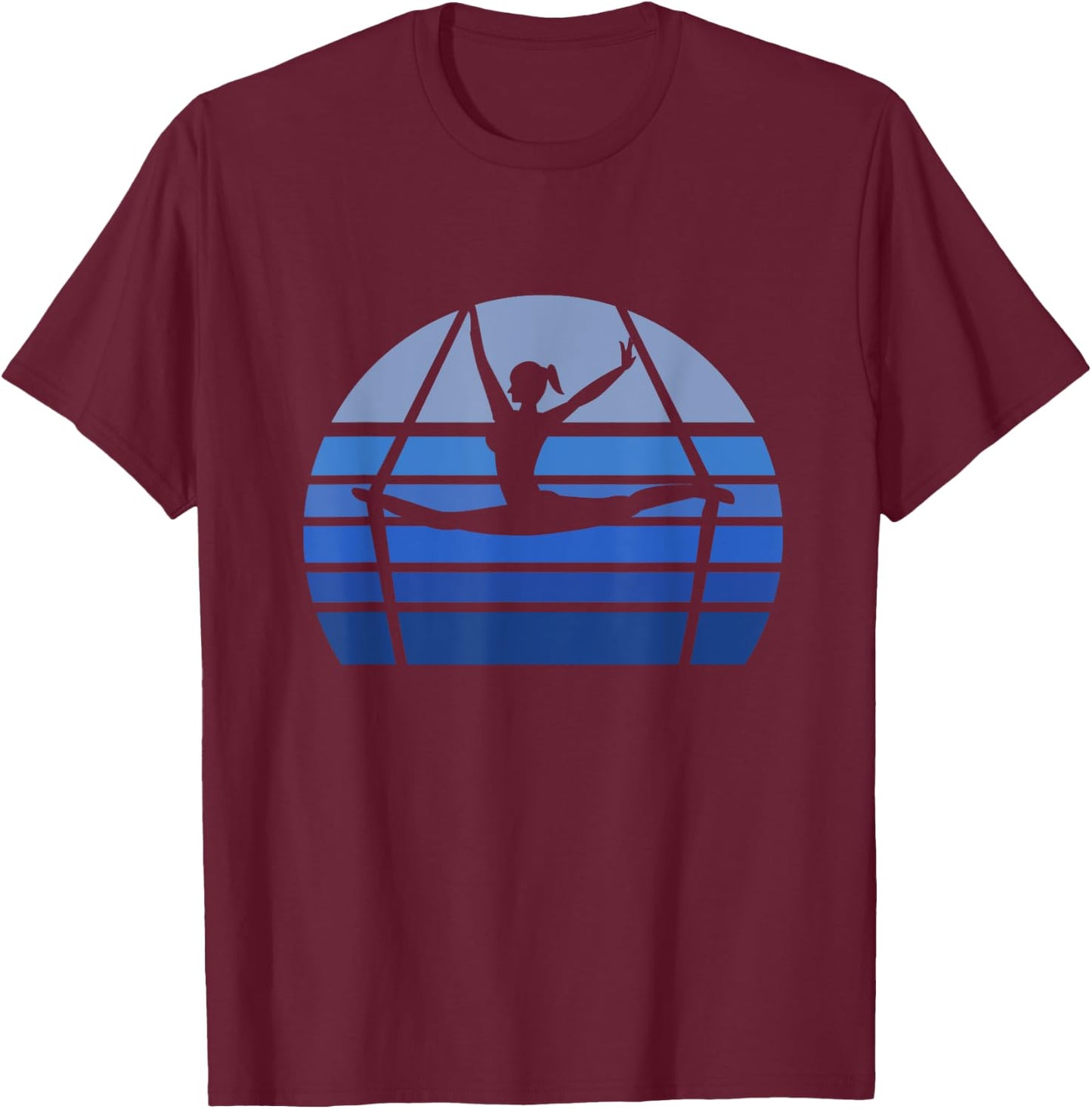 Retro Aerial Yoga Silhouette Lover Gift Aerialist Yogi Dance T-Shirt - T-Shirt | Maroon