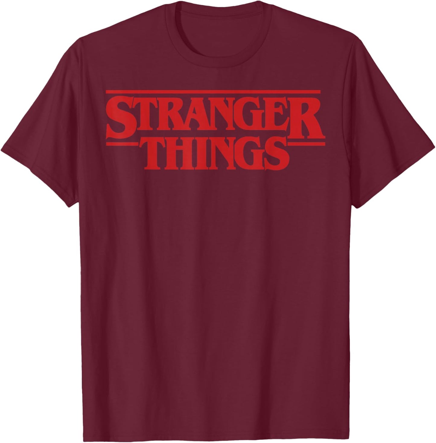 Netflix Stranger Things Simple Red Logo T-Shirt - T-Shirt | Maroon