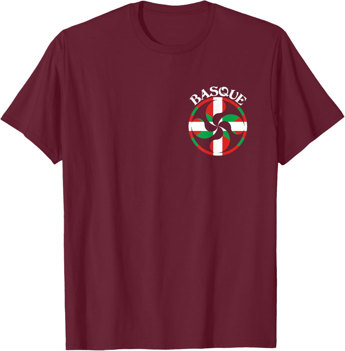 Basque Flag Lauburu, Basque Country, Basque Lauburu, Basque T-Shirt - T-Shirt | Maroon