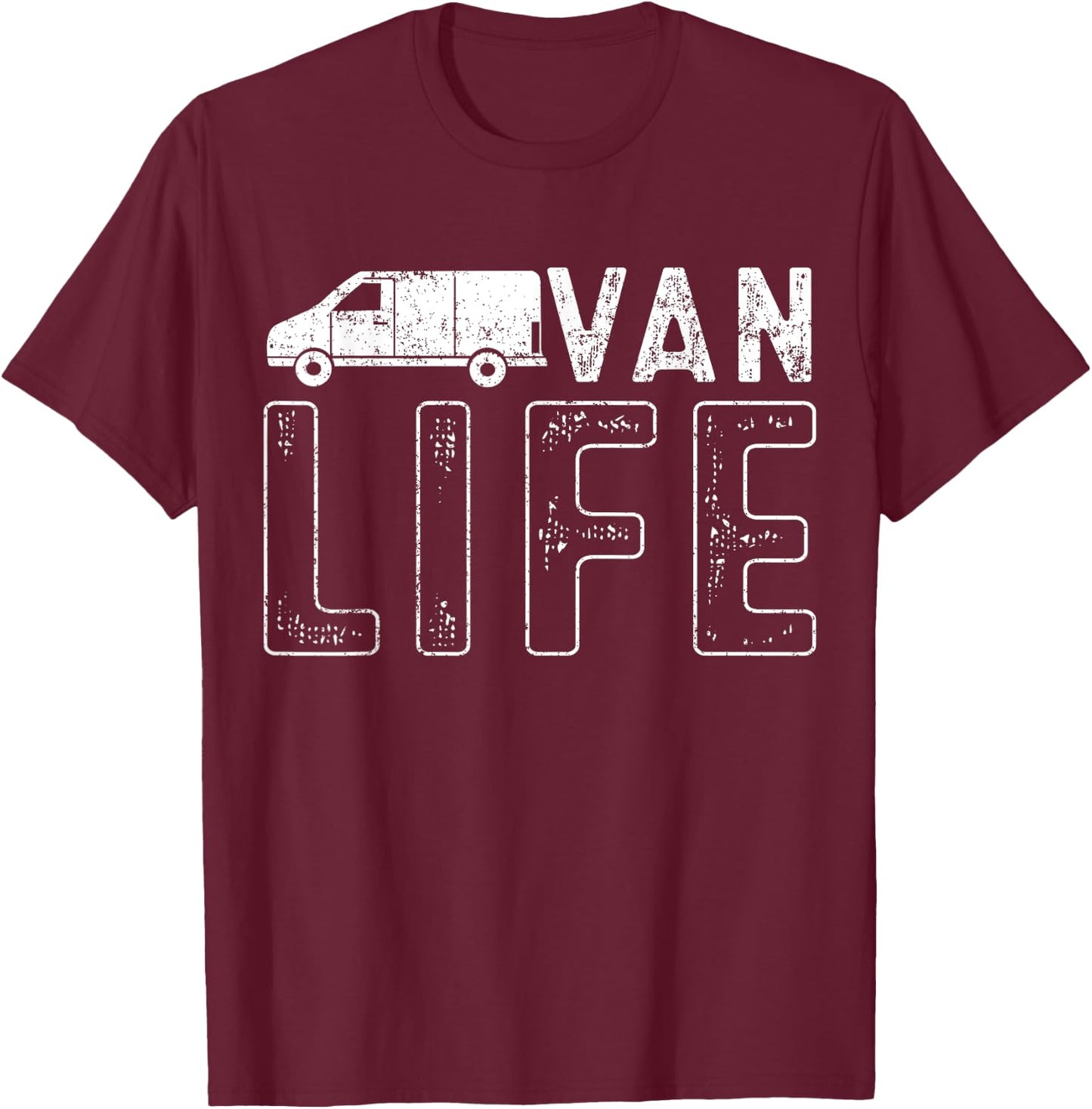 Vanning Vanlife Van Life T-Shirt - T-Shirt | Maroon