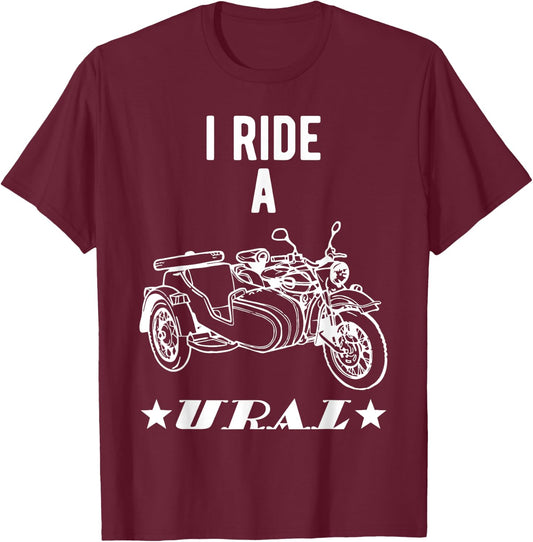Ural motorcycle spun off-road motorcyclists T-Shirt - T-Shirt | Maroon