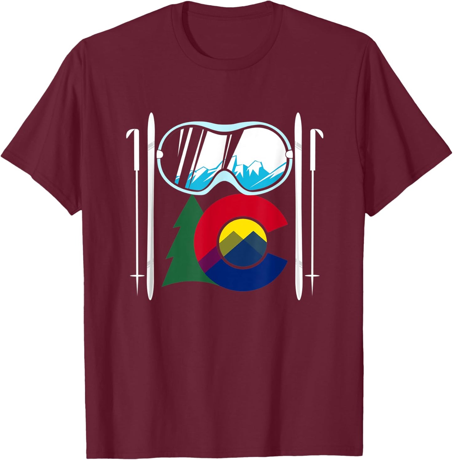 Funny XC Skiing Cross-Country Ski Gift T-Shirt - T-Shirt | Maroon