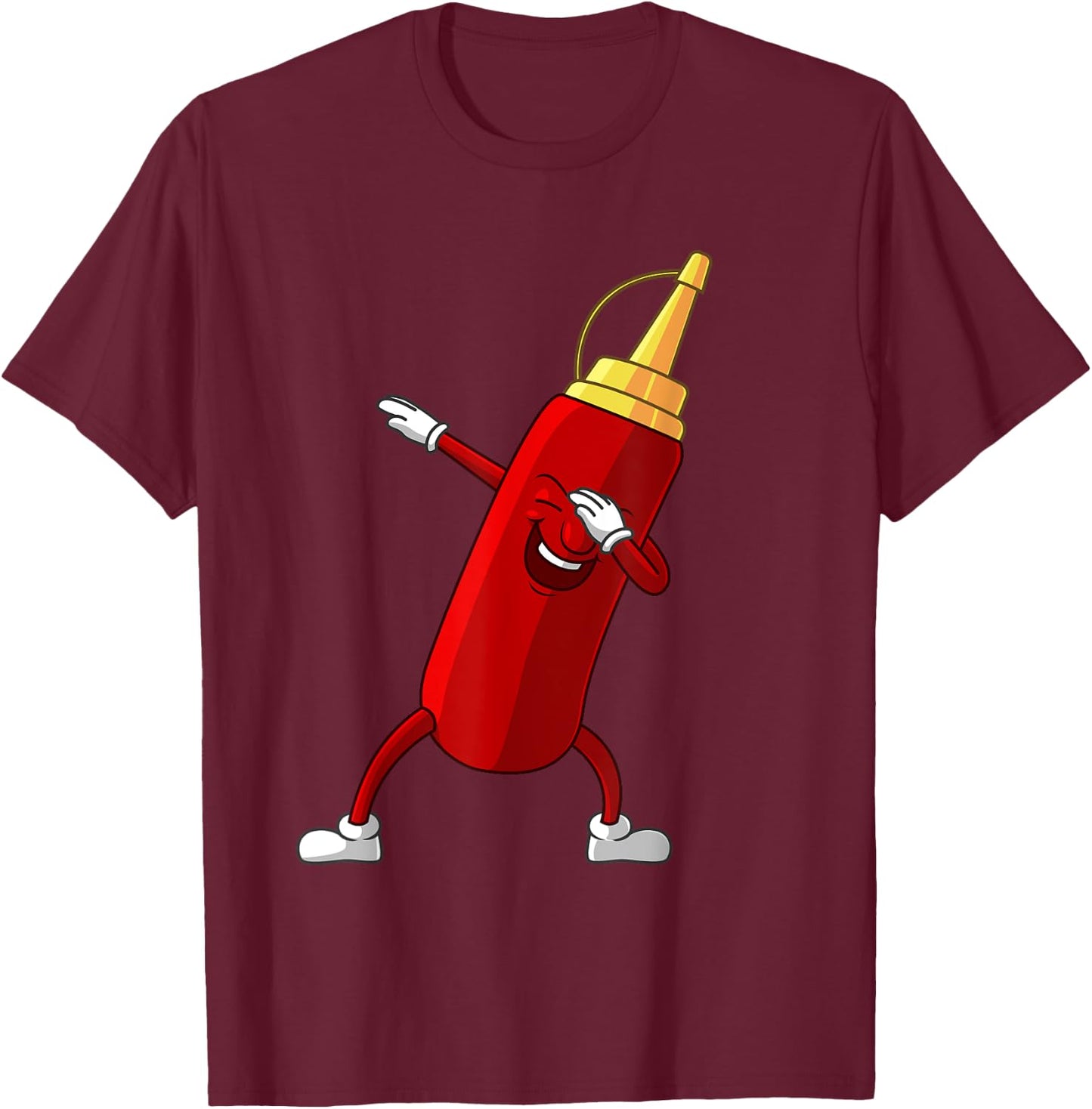 Funny Dabbing Ketchup Lover Gift Kids Boy Cute Condiment T-Shirt - T-Shirt | Maroon
