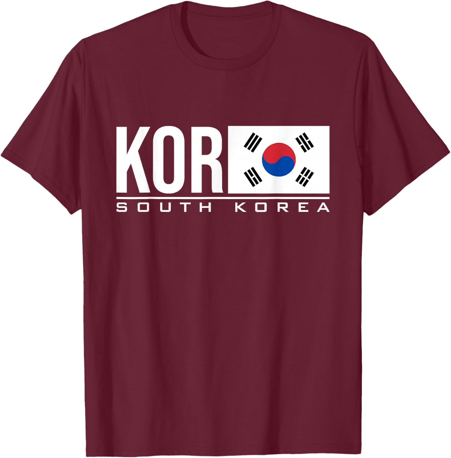 South Korea Flag Korean Country Code Kor Sports Games T-Shirt - T-Shirt | Maroon
