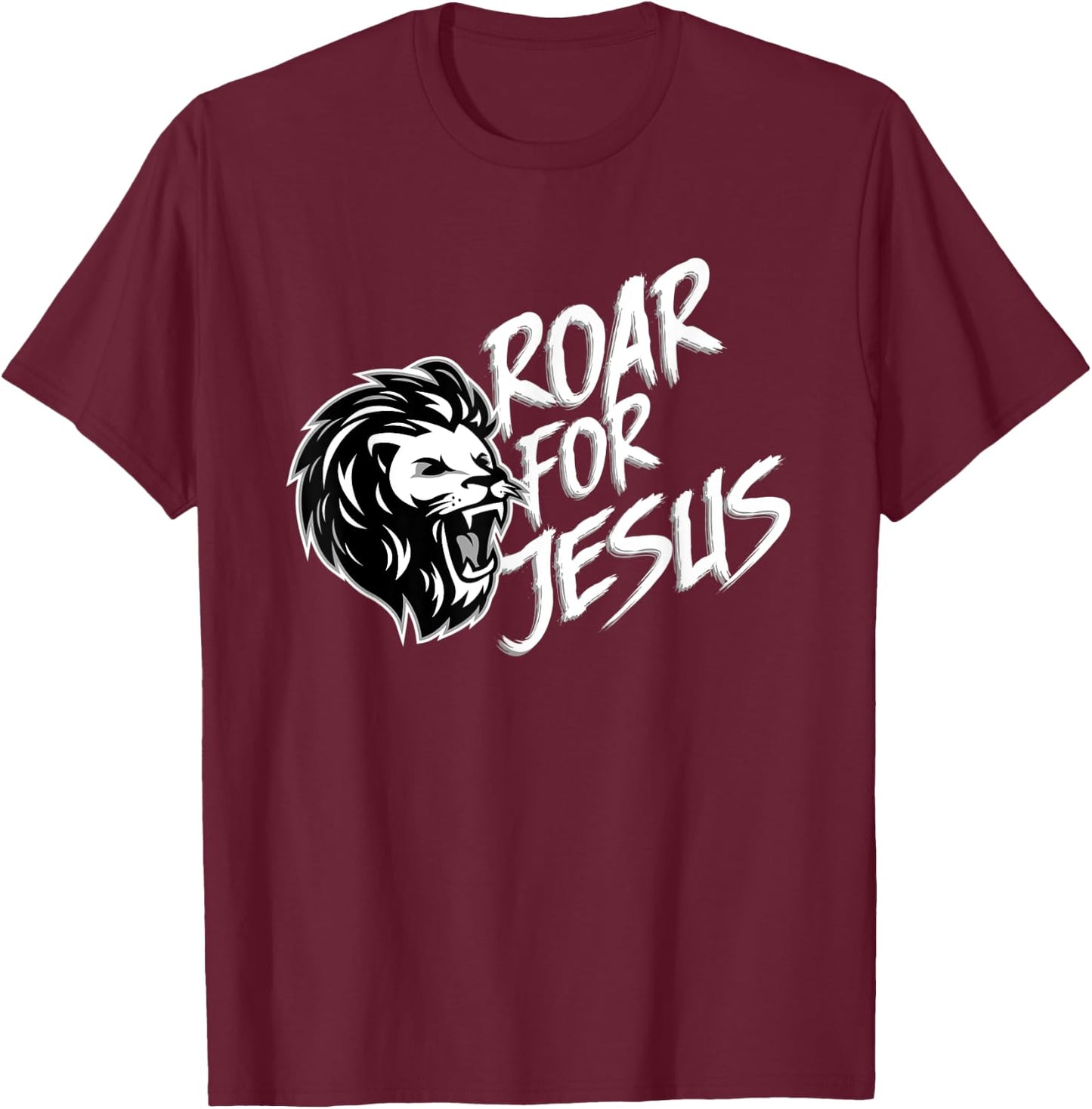 Roar For Jesus Funny Lion VBS Christian Gift Men Women Kids T-Shirt - T-Shirt | Maroon