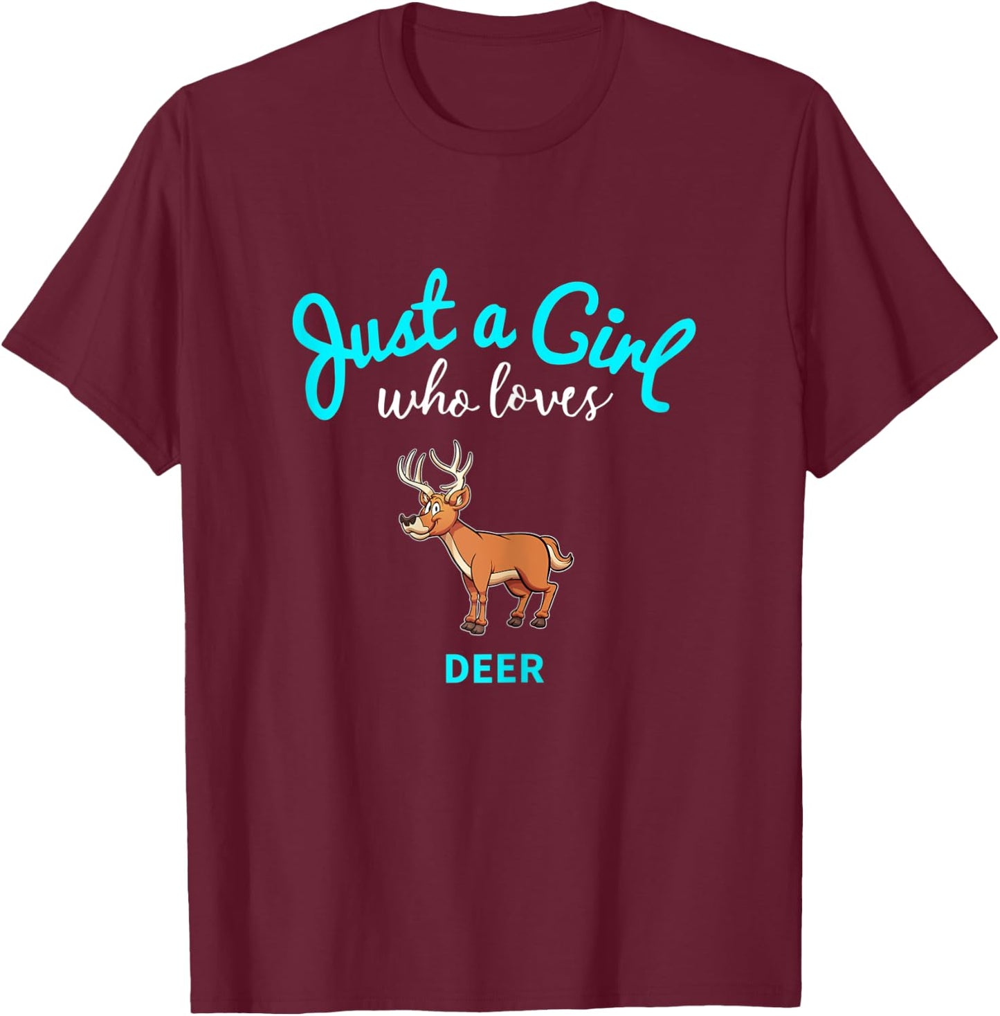 Deer Shirt for Girls | Kids Deer T-Shirt - T-Shirt | Maroon