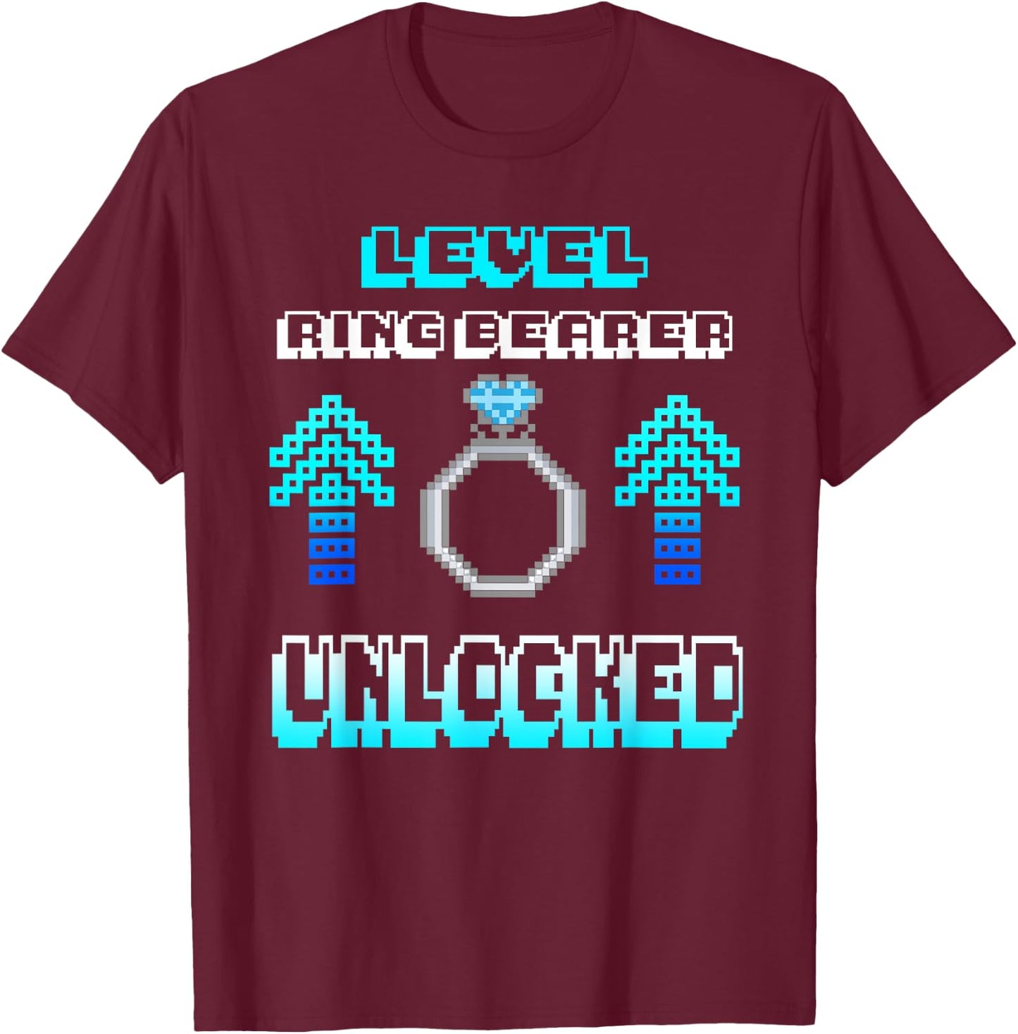 Level Ring Wedding Bearer Unlocked Boys Security Kids Gift T-Shirt - T-Shirt | Maroon