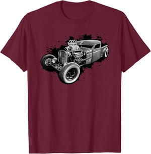 Rust Bucket Outline Funny Hot Retro Rod Diesel Cars Gift Men T-Shirt - T-Shirt | Maroon