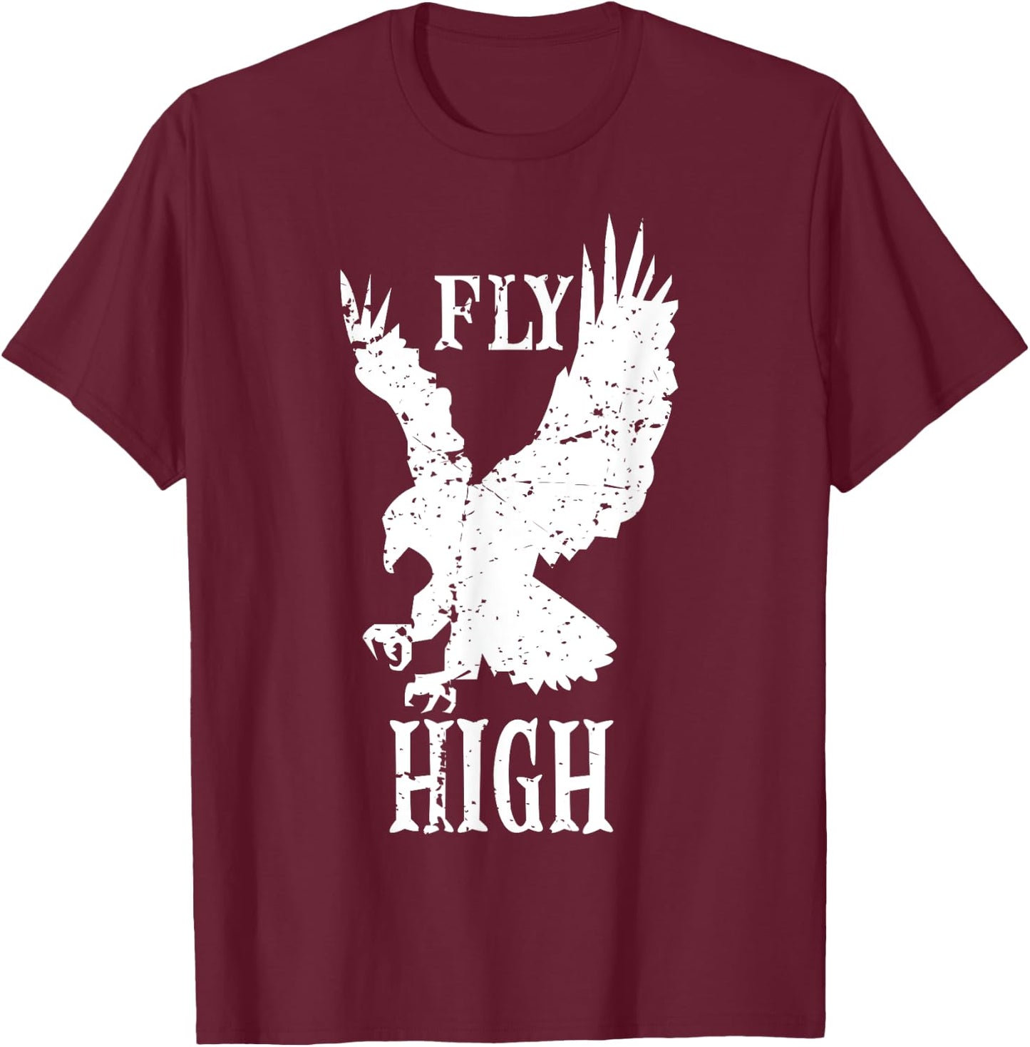 Eagles Fly High Vintage Eagles Flying Bird Inspirational T-Shirt - T-Shirt | Maroon
