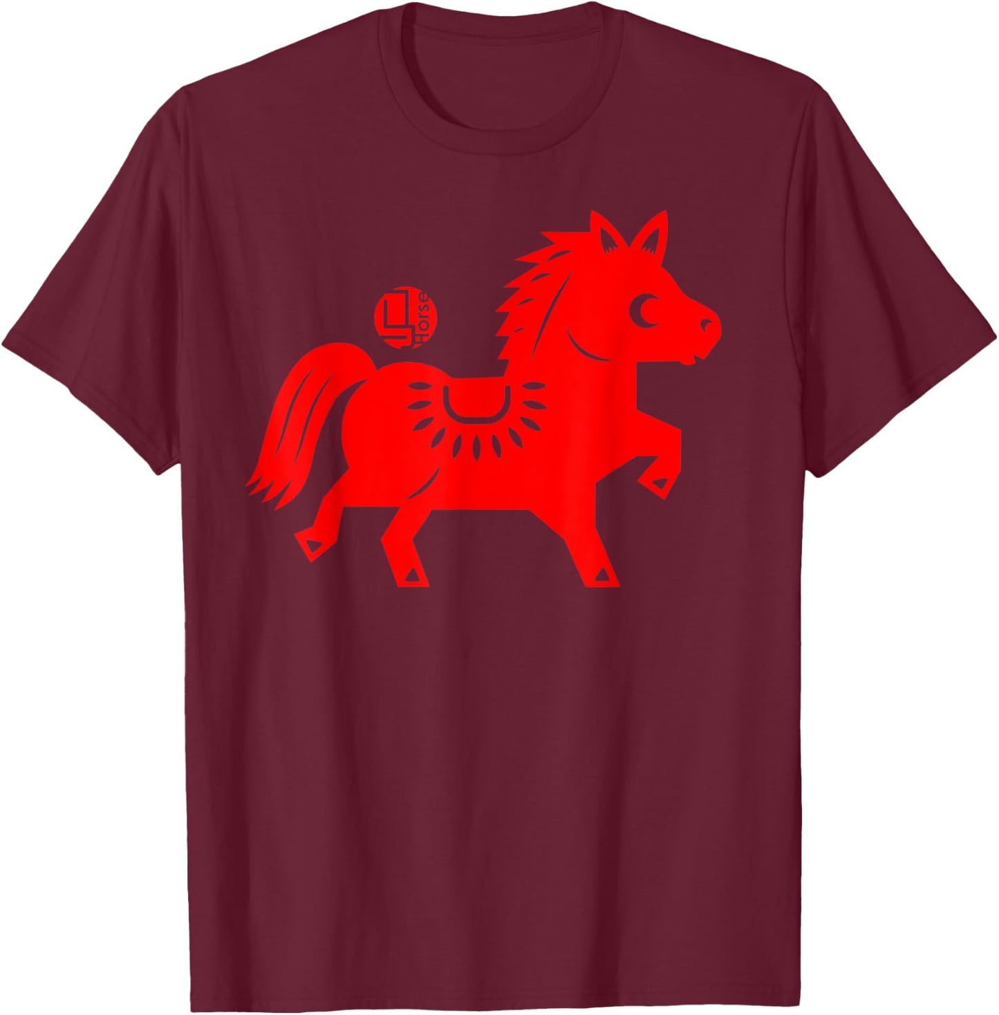 Year of The Horse Chinese Zodiac Lunar New Year Graphic Gift T-Shirt - T-Shirt | Maroon