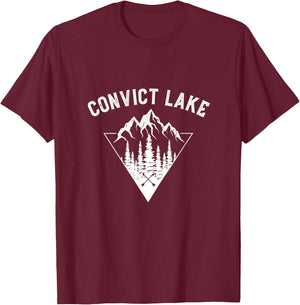 Convict Lake CA California Travel Fishing Camping Souvenir T-Shirt - T-Shirt | Maroon